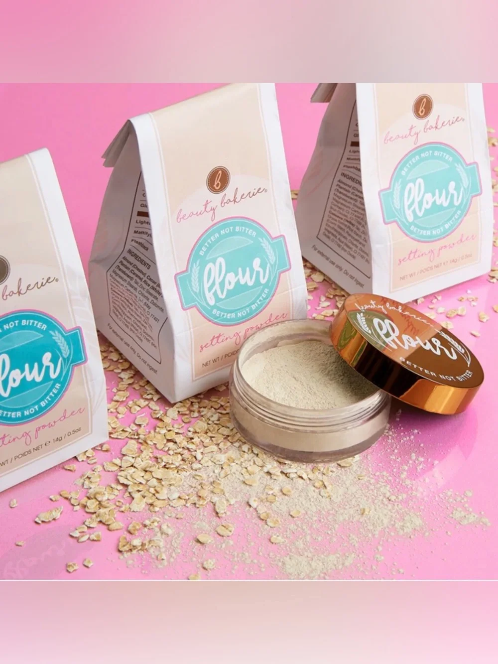 Beauty Bakery New Better Not Bitter Flour Translucent Setting Powder in Oat